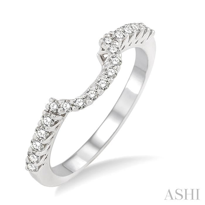 1/3 Ctw Round Cut Diamond Wedding Band in 14K White Gold