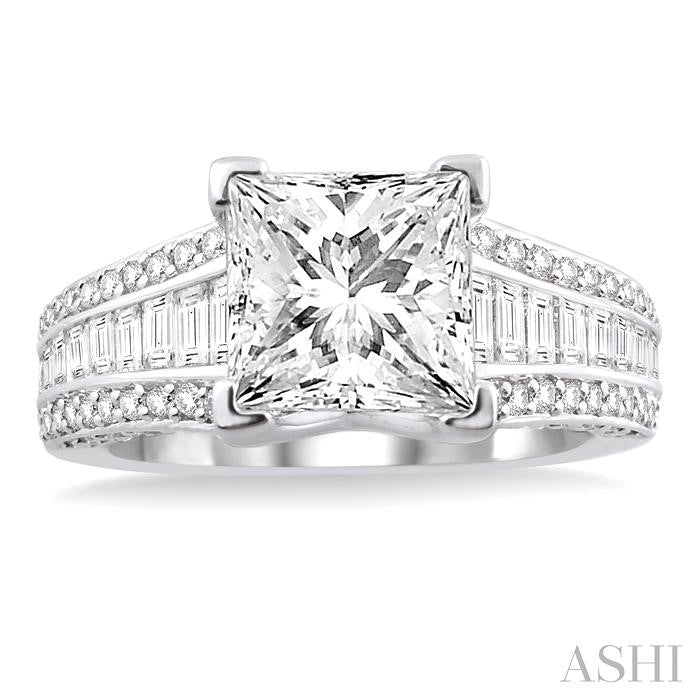 1 1/3 Ctw Diamond Semi-Mount Engagement Ring in 14K White Gold