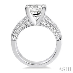 1 1/3 Ctw Diamond Semi-Mount Engagement Ring in 14K White Gold
