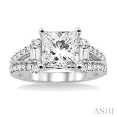3/4 Ctw Diamond Semi-Mount Engagement Ring in 14K White Gold