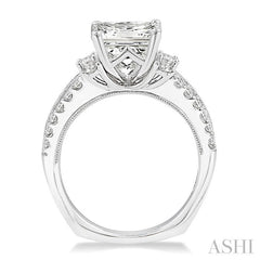 3/4 Ctw Diamond Semi-Mount Engagement Ring in 14K White Gold