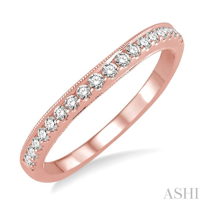 1/4 Ctw Round Cut Diamond Wedding Band in 14K Rose Gold