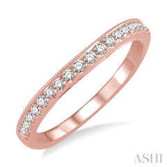 1/4 Ctw Round Cut Diamond Wedding Band in 14K Rose Gold