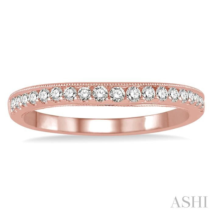 1/4 Ctw Round Cut Diamond Wedding Band in 14K Rose Gold