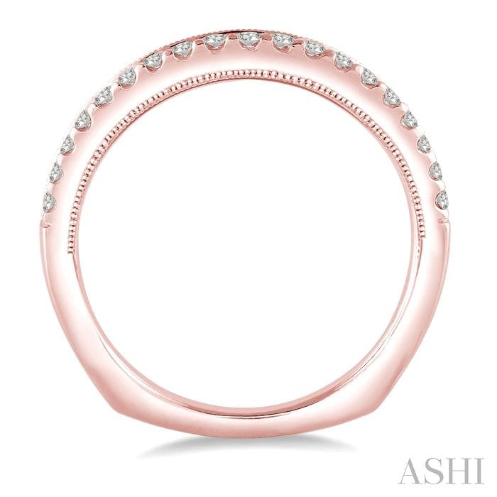 1/4 Ctw Round Cut Diamond Wedding Band in 14K Rose Gold