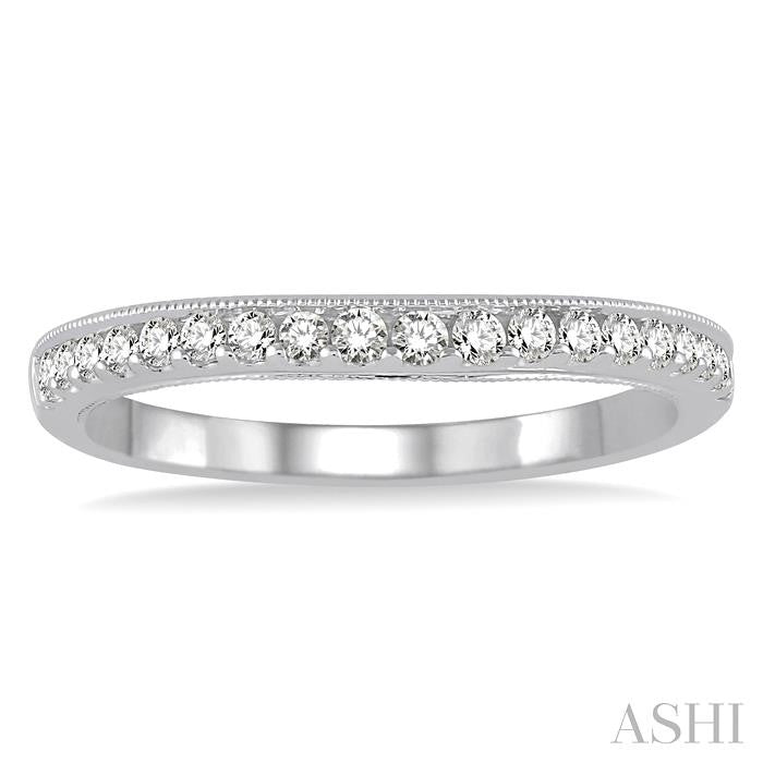 1/4 Ctw Round Cut Diamond Wedding Band in 14K White Gold