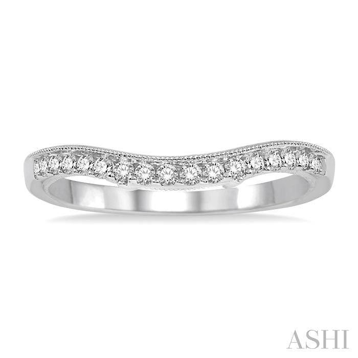 1/5 Ctw Round Cut Diamond Wedding Band in 14K White Gold