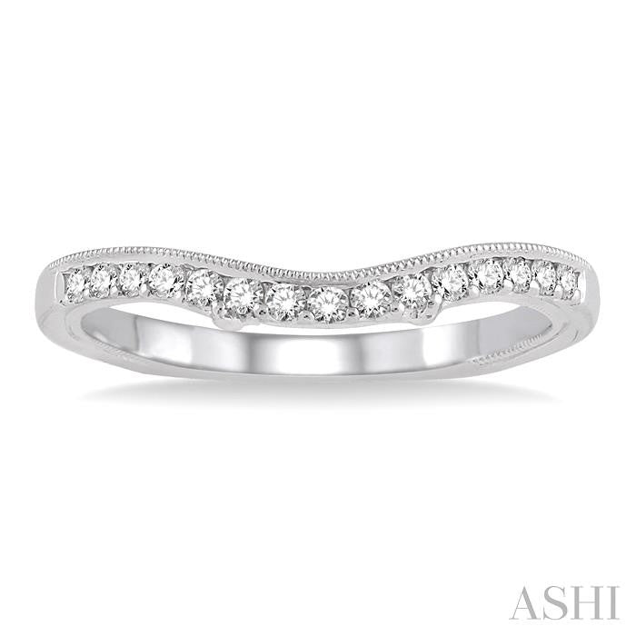 1/5 Ctw Round Cut Diamond Wedding Band in 14K White Gold