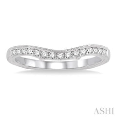 1/5 Ctw Round Cut Diamond Wedding Band in 14K White Gold