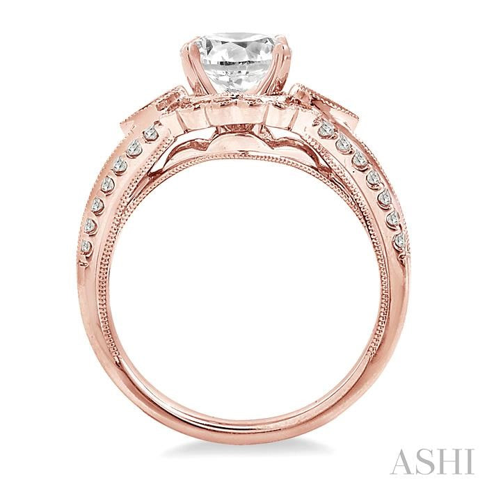 3/4 Ctw Diamond Semi-Mount Engagement Ring in 14K Rose Gold