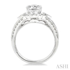 3/4 Ctw Diamond Semi-Mount Engagement Ring in 14K White Gold