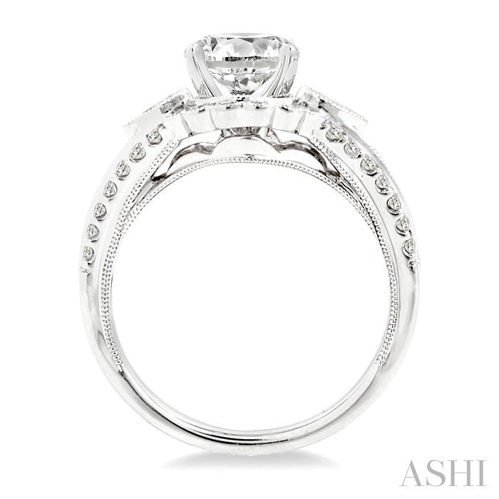 3/4 Ctw Diamond Semi-Mount Engagement Ring in 14K White Gold