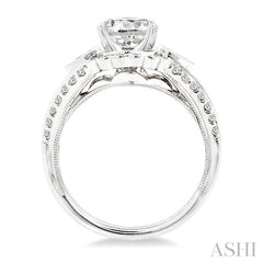 3/4 Ctw Diamond Semi-Mount Engagement Ring in 14K White Gold