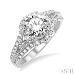 1/2 Ctw Diamond Semi-Mount Engagement Ring in 14K White Gold