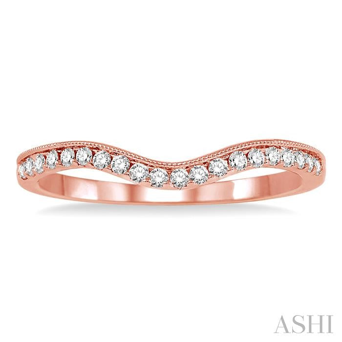 1/5 Ctw Round Cut Diamond Wedding Band in 14K Rose Gold