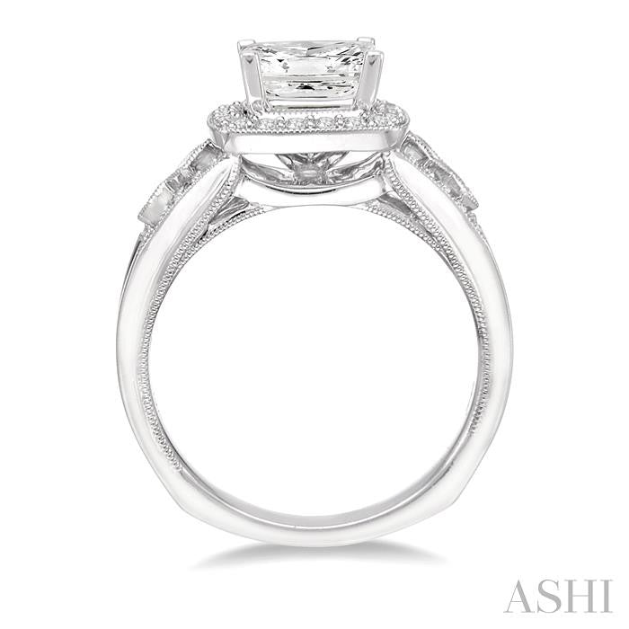 1/2 Ctw Diamond Semi-Mount Engagement Ring in 14K White Gold