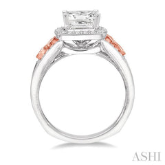 1/2 Ctw Diamond Semi-Mount Engagement Ring in 14K White and Rose Gold