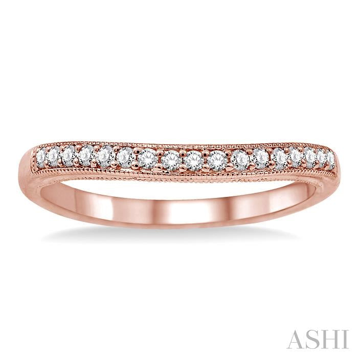1/6 Ctw Round Cut Diamond Wedding Band in 14K Rose Gold