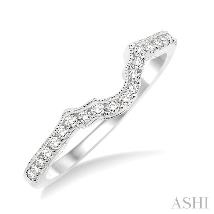 1/5 Ctw Round Cut Diamond Wedding Band in 14K White Gold