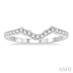 1/5 Ctw Round Cut Diamond Wedding Band in 14K White Gold