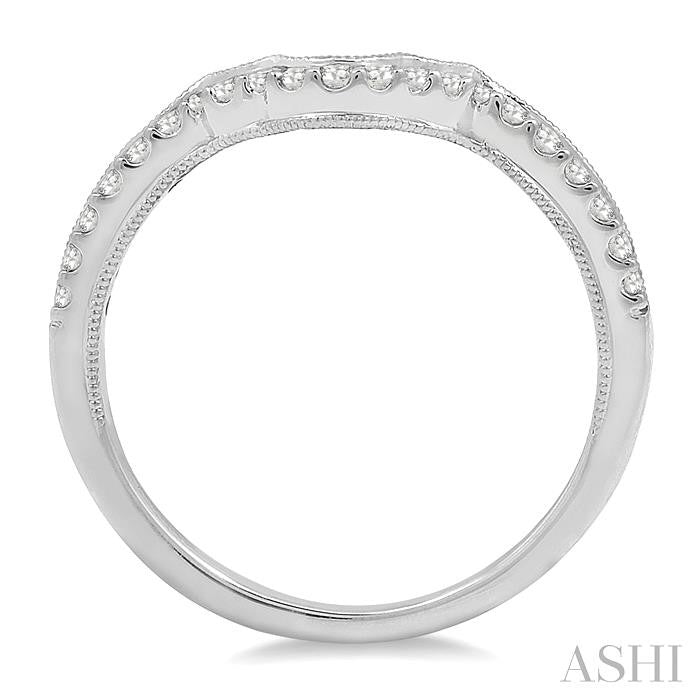 1/5 Ctw Round Cut Diamond Wedding Band in 14K White Gold