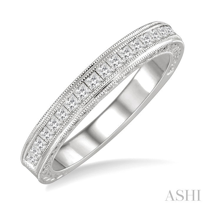 7/8 Ctw Diamond Matching Wedding Band in 18K White Gold