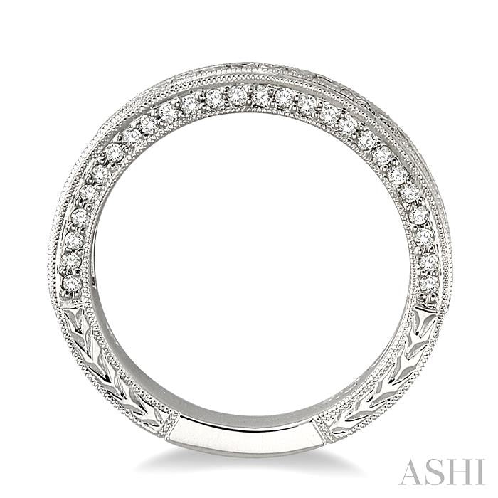 7/8 Ctw Diamond Matching Wedding Band in 18K White Gold
