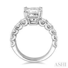 2 Ctw Princess Cut Diamond Semi-Mount Engagement Ring in 18K White Gold