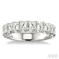 2 3/8 Ctw Princess Cut Diamond Matching Wedding Band in 18K White Gold