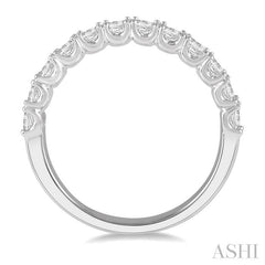 1 1/5 Ctw Princess Cut Diamond Matching Wedding Band in 14K White Gold