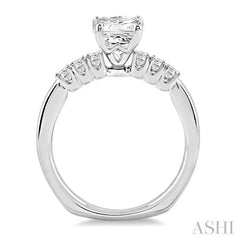 1/2 Ctw Diamond Semi-Mount Engagement Ring in Platinum
