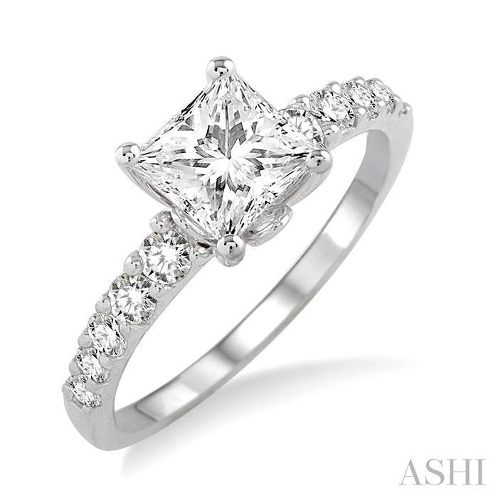 3/8 Ctw Diamond Semi-Mount Engagement Ring in Platinum