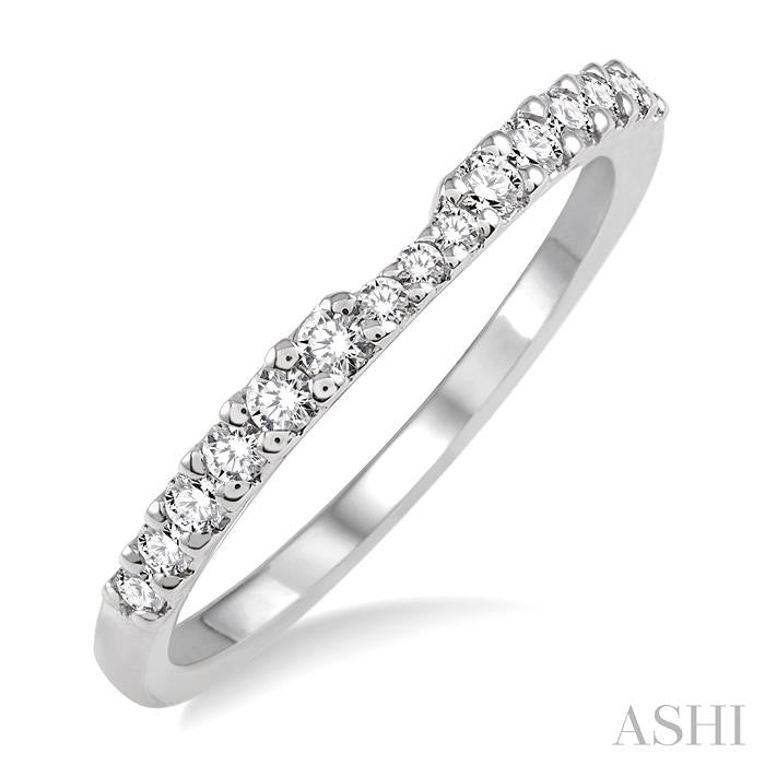 1/3 Ctw Round Cut Diamond Wedding Band in 14K White Gold