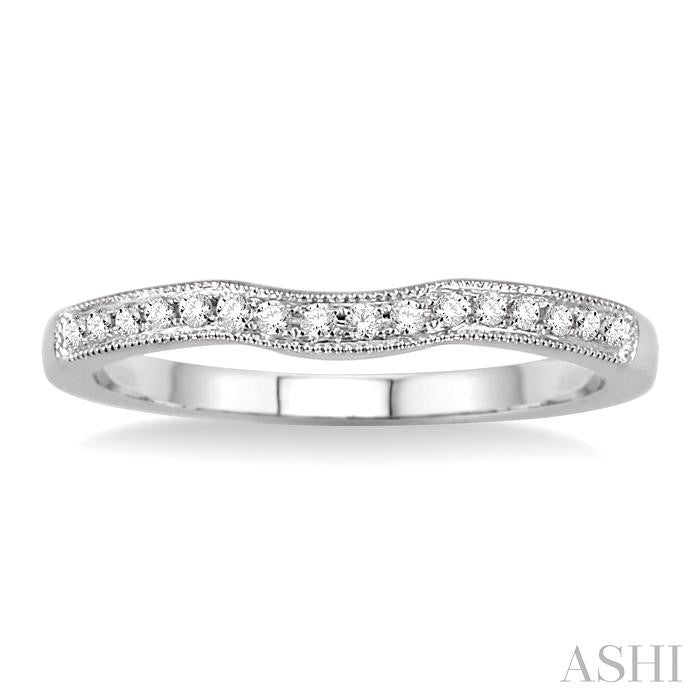 1/10 Ctw Round Cut Diamond Matching Wedding Band in 14K White Gold