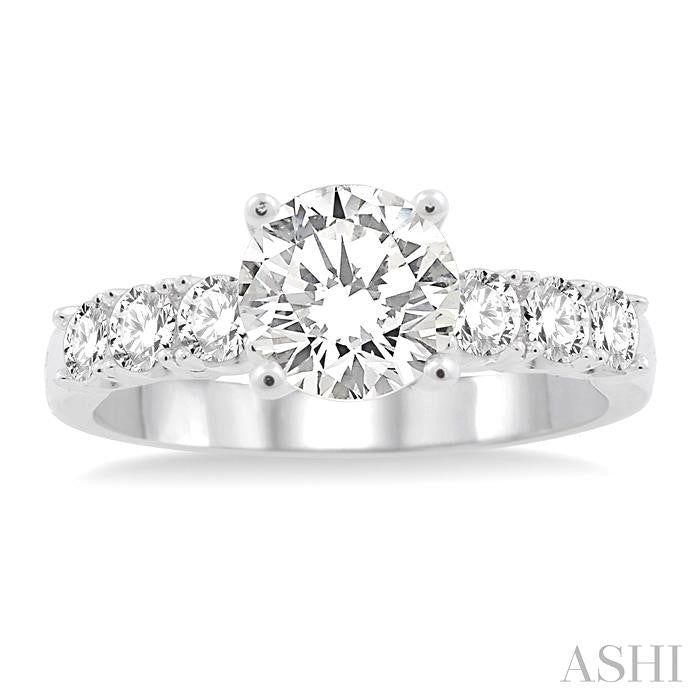 1/2 Ctw Diamond Semi-Mount Engagement Ring in 14K White Gold