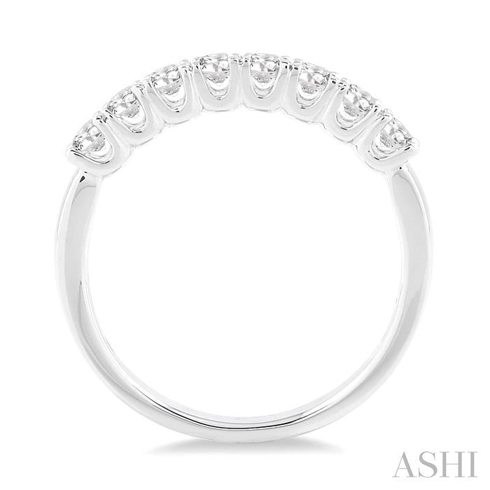 5/8 Ctw Round Cut Diamond Wedding Band in 14K White Gold