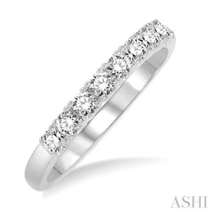 3/8 Ctw Round Cut Diamond Wedding Band in 14K White Gold