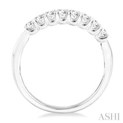 3/8 Ctw Round Cut Diamond Wedding Band in 14K White Gold
