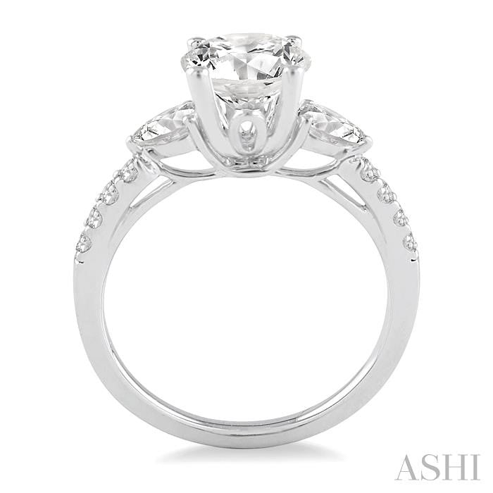 1/2 Ctw Diamond Semi-Mount Engagement Ring in 14K White Gold