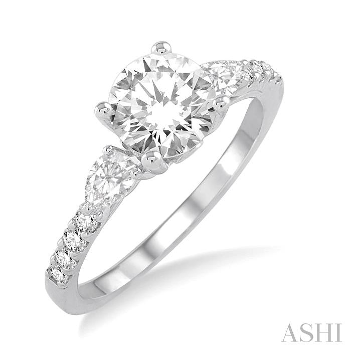 1/2 Ctw Diamond Semi-Mount Engagement Ring in Platinum