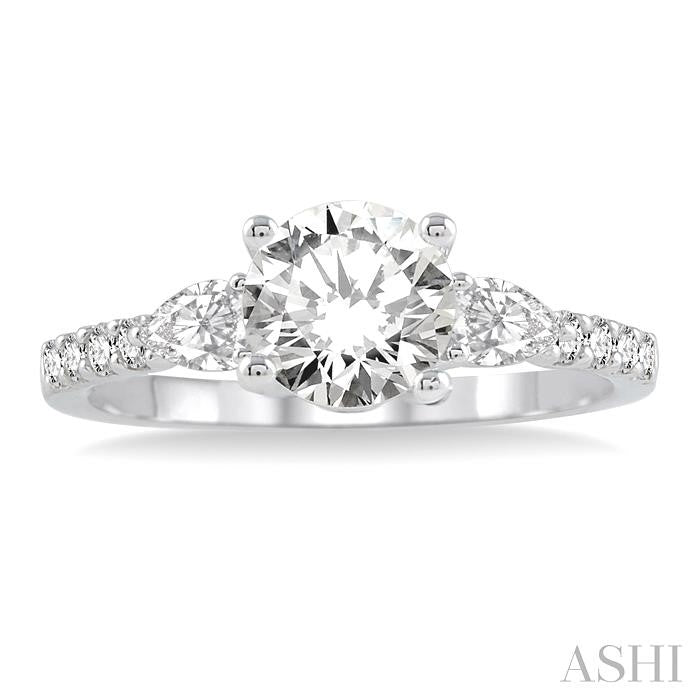 1/2 Ctw Diamond Semi-Mount Engagement Ring in Platinum
