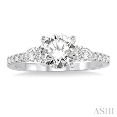 1/2 Ctw Diamond Semi-Mount Engagement Ring in Platinum
