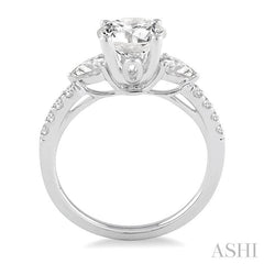 1/2 Ctw Diamond Semi-Mount Engagement Ring in Platinum