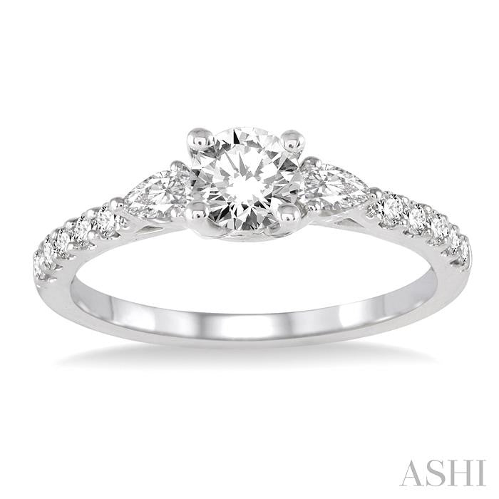 3/8 Ctw Diamond Semi-Mount Engagement Ring in 14K White Gold