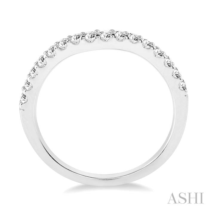 1/4 Ctw Round Cut Diamond Wedding Band in 14K White Gold