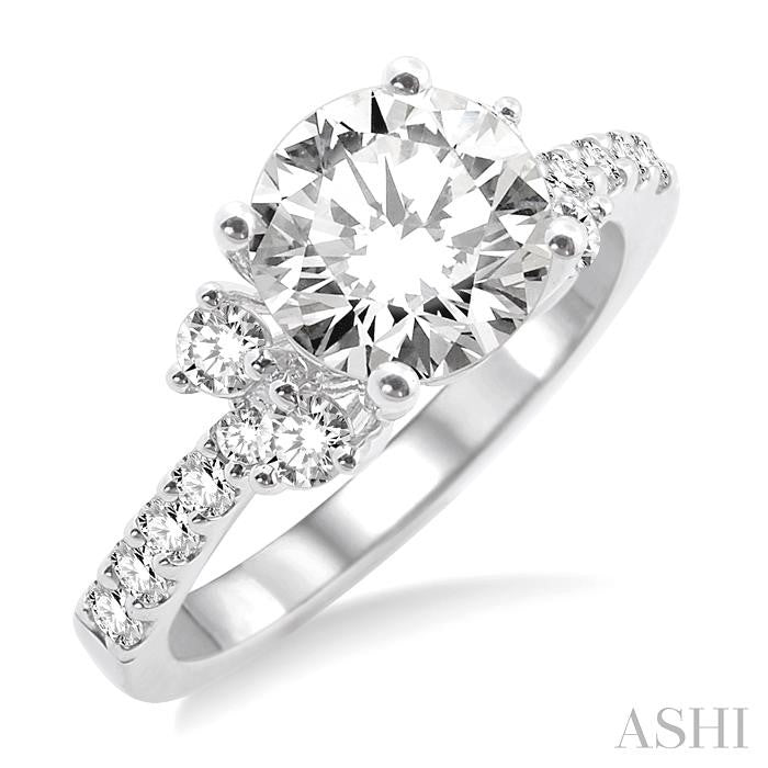 3/8 Ctw Diamond Semi-Mount Engagement Ring in Platinum