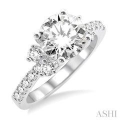 3/8 Ctw Diamond Semi-Mount Engagement Ring in Platinum