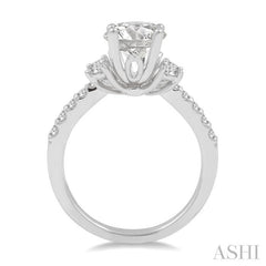 3/8 Ctw Diamond Semi-Mount Engagement Ring in Platinum