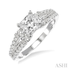 1/2 Ctw Diamond Semi-Mount Engagement Ring in 14K White Gold