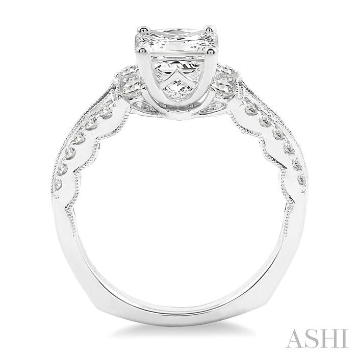 1/2 Ctw Diamond Semi-Mount Engagement Ring in 14K White Gold